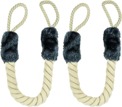 Veiligheidsdeuren Lanyard Set van 2, Bescherming voor Deuren en Handvatten, Katoenen Deurstopper voor Kinderen en Huisdieren, 60 cm Veiligheidsbescherming (Blauw)