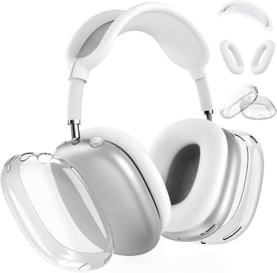 AirPods Max Hoes - Duidelijk Zacht TPU Hoes - Kr Scratch-bestendige Hoofdband Cover + TPU Beschermhoes + Silicone Oorkussen