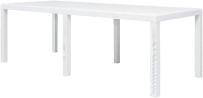 Tuintafel - Terrastafel Buiten - Buiten Eten - Rotan Look - 79 x 79 x 72 cm - Wit