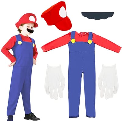 Allecto - Kinderen Kostuum - 4-delige Verkleedset - Rode Jumpsuit - Cosplay Kostuum - Geschikt voor Jongens en Meisjes - Leeftijd 5-6 Jaar