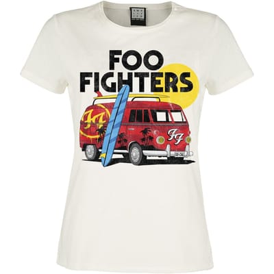 Foo Fighters T-shirt - Amplified Collection - Van - S tot XL - voor Vrouwen - gebroken wit