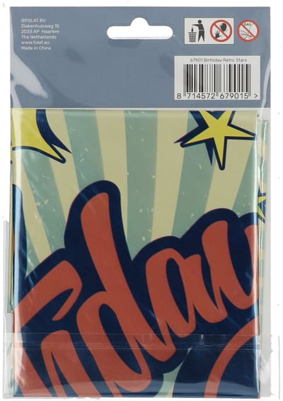 Folat - Folieballon Verjaardag Retro Sterren - 45 cm