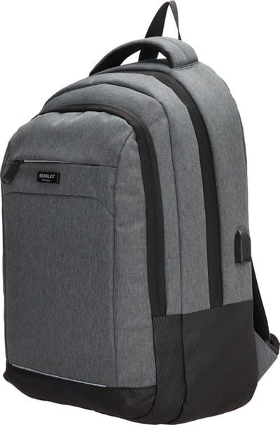 Beagles Originals Business Laptop Rugzak 15,6 inch - USB Aansluiting - Rugzak - 36L - 17,3 inch - Laptop Rugtas - Schooltas - Heren en Dames - Laptoptas - Spatwaterdicht - Grijs