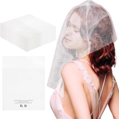 Verwisselbare Niet-geweven Hoofdkappen - 50 Stuks, Ademend Make-up Beschermhoezen, Zacht Gezichtsmasker voor Kledingbescherming, Kappers en Schoonheidssalons