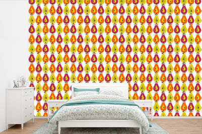 Behang - Fotobehang Retro - Design - Peer - Fruit - Breedte 360 cm x hoogte 240 cm