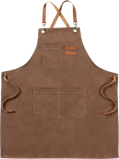 Schorten, Werkschorten voor Mannen en Vrouwen, Chef-kokschorten met Verstelbare Riem en 3 Zakken, Schort voor Servers, Keuken, Koken, Bakken, Kunstenaar, Schilderen, Gekruiste