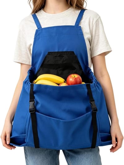 Tuinschort Oxford Doek - Hengelsport Schort - Tuinieren en Klussen - Waterdicht met Zakken - 60 x 50 cm - Legergroen