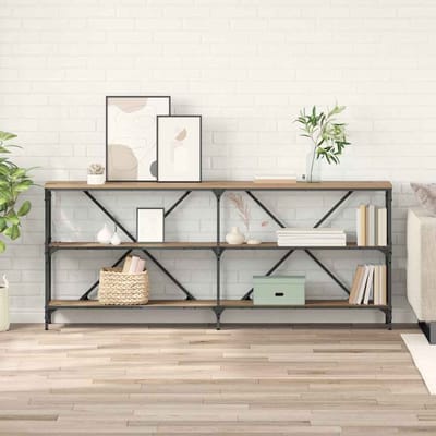 vidaXL - Wandtafel - Artisan - Eiken - 180 - x - 30 - x - 75 - cm - Bewerkt - hout
