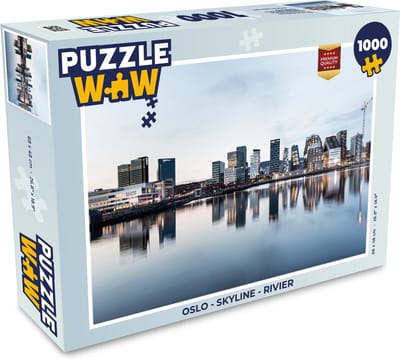 Puzzel Oslo - Skyline - Rivier - Legpuzzel - Puzzel 1000 stukjes volwassenen