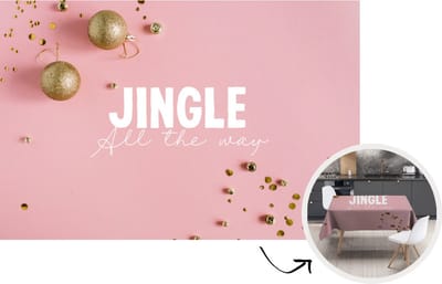 Tafelkleed - Tafellaken - 220x150 cm - Winter - Roze - Goud - Binnen en Buiten