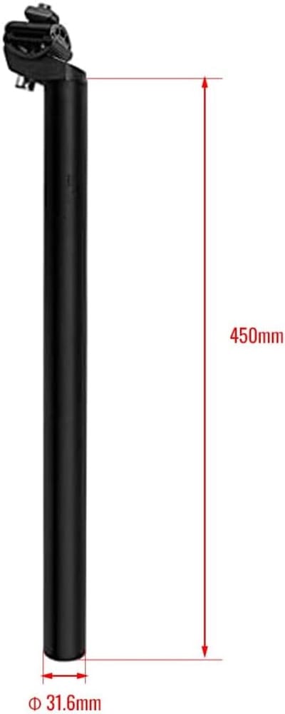 Fiets Zadelpen - Verstelbare Stang - Comfortabel Fietsen - Extra Lange Lengte - 31.6x450mm