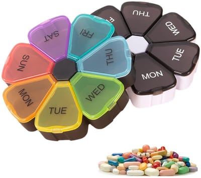 Allecto - Weekdoos Pillendoos - 2x Medische Organizer voor 7 Dagen - Handige Snap Lid Ontwerp - Compact en Draagbaar - Medicijnen - Geschikt voor D..