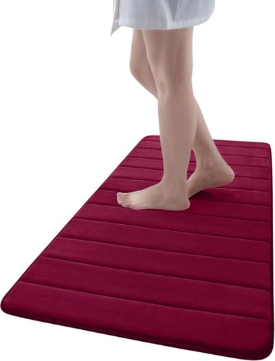 Memory Foam Badmat Antislip -Zachte Badkamermat & Douchemat - Absorberend, Wasbaar, Sneldrogend Badkamerkleed - Bourgondië