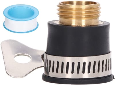 Dailygoods - Kraan Slang Adapter - Universele Tuin Connector - Rubber en Messing - 1/2in - Geschikt voor Tuin en Keuken - Inclusief Band