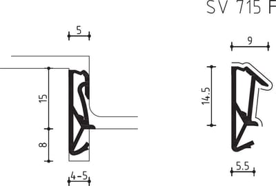 Dichting Sv715F Zwart M Folie - 100 Meter