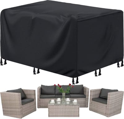 Springos Tuinsethoes | Beschermhoes Tuinset | Hoes Tuinset | Waterbestendig | 180 x 120 x 74 cm | Zwart