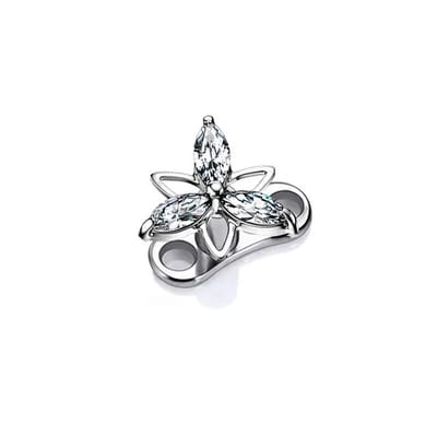 Dermal anchor titanium 2 gaats incl tropical flower top wit - LMPiercings
