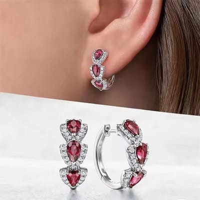 Waterdruppel Decoratieve Oorbellen Voor Vrouwen, Elegante En Minimalistische Stijl Oorbellen, Exquise Accessoires En Cadeaus Voor Banketten En Feesten rood