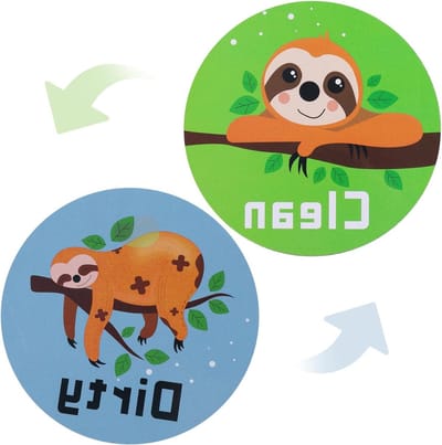 Schoon Vuil Magneetbord voor Vaatwasser - Leuke Grappige Luiaard Decoratie - Omkeerbare Indicator Magneet - Keuken Koelkast Wasruimte Accessoire