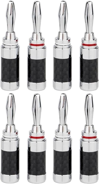 Luidspreker Connectoren - Audiokabels Adapters - Muziek Systeem - Koolstofvezel Behuizing - 4 mm Diameter - Zwart