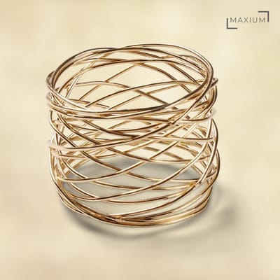 Maxium - Gouden Servetringen - 6 Stuks - Twisted - Goud - Glans - Tafeldecoratie - Luxe - Kerst - Bruiloft Decoratie - Tafel Accessoire