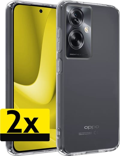Hoesje - 2 Stuks - Geschikt voor OPPO A79 - Sterk & Shockproof - Case Siliconen - Back Cover - Telefoon Hoes - Telefoonhoesjes - Transparant