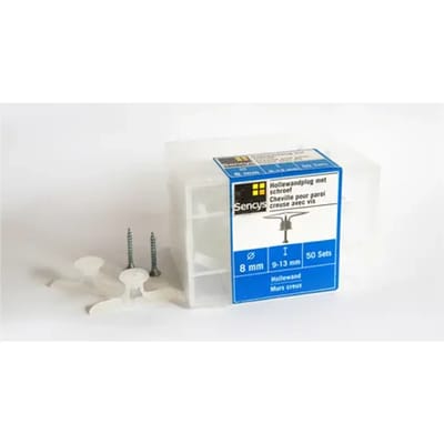 Sencys Plug Voor Holle Wand, Kunststof - Diam. 8 Mm - 50 Stuks