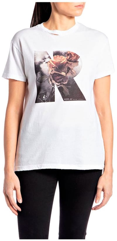 Replay W3566d.000.22536p T-shirt Met Korte Mouwen Wit 2XS Vrouw