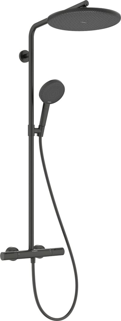 hansgrohe Raindance Alive S Puro - Showerpipe - Ecostat thermostaat - 300mm maat - 1 straalfunctie - Brushed Black Chrome