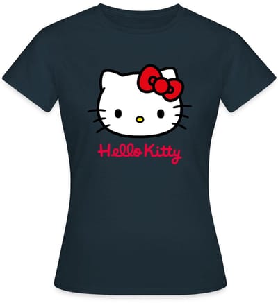 Hello Kitty Klassiek Portret Hello Kitty Tekst T-Shirt Dames