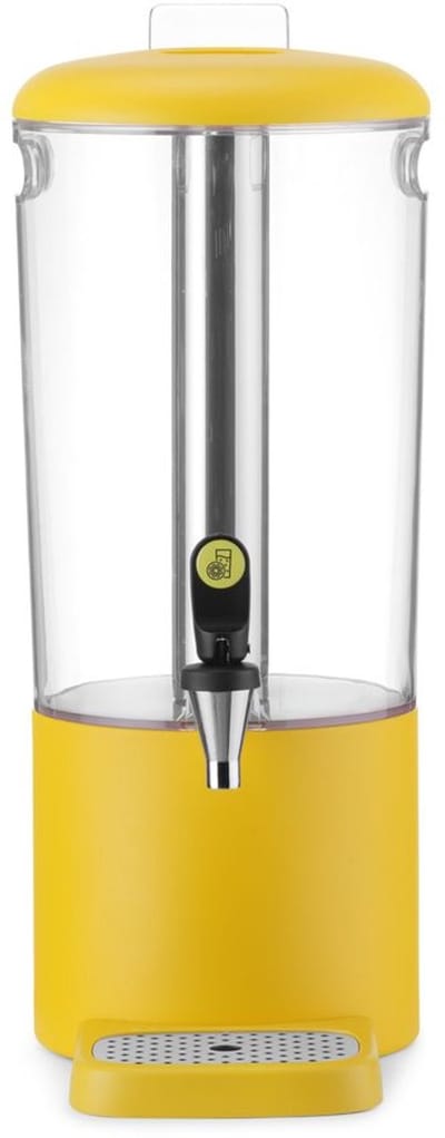 HENDI Sapdispenser 8 liter - ABS en RVS - met koelbuis - 31,8x21,6x53,2 cm - geel - buffet