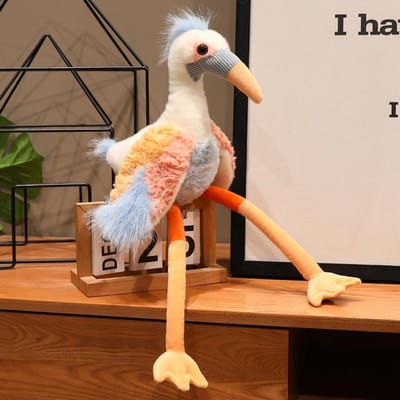 Groothandel Fantastische Gekroonde Kraanvogel Pop Gevuld Pluche Balearica Grote Vogel Cartoon Lange Benen Dier Speelgoed Kleurrijke Pluche Knuffel Cadeau 50cm black