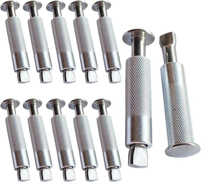 Verstelbare Grondankers voor Zwembadoverkapping, 20 Stuks, RVS, 16 x 65 mm, Ideaal voor Zeil en Bescherming