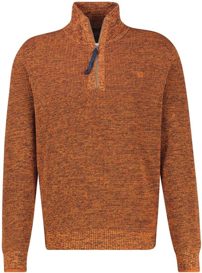 Lerros - Half zip trui - Heren - 3XL - 948 PUMPKIN ORANGE - Katoen - 25N5466