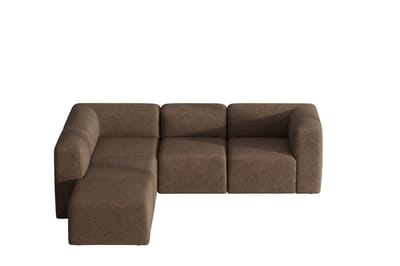 Cubic XL bank met chaise longue rechts of links gedraaid bruin.