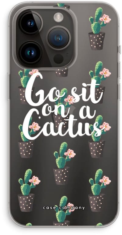 Case Company® - Hoesje geschikt voor iPhone 14 Pro hoesje - Cactus quote - Soft Cover Telefoonhoesje - Bescherming aan alle Kanten en Schermrand