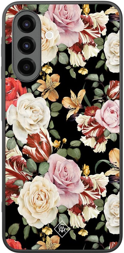 Casimoda® hoesje - Geschikt voor Samsung Galaxy A26 - Bloemen flowerpower - Zwart TPU Backcover - Bloemen - Multi