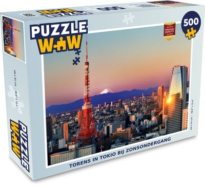 Puzzel Torens in Tokio bij zonsondergang - Legpuzzel - Puzzel 500 stukjes