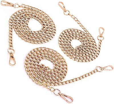 3 Stuks Slanke Portemonnee Ketting Riem van 7mm voor Comfortabele Platte Metalen Band, Ideaal voor Sleutels en Accessoires