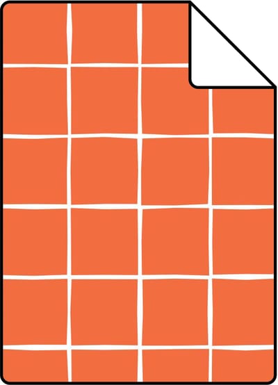 Proefstaal ESTAhome behang geblokt motief oranje - 26.5 x 21 cm - 131270-S