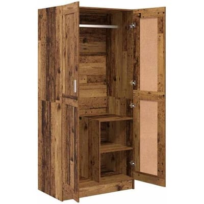 vidaXL Kledingkast Oudhout 82,5 x 51,5 x 180 cm Bewerkt hout