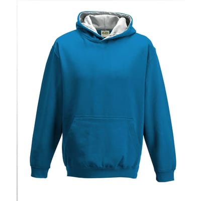 Just Hoods Kids´ Varsity Hoodie JH003K - SAPPHIRE BLUE/HEATHER GREY - 9/11 (L)