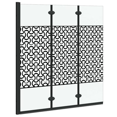 vidaXL - Douche - Omheining - Zwart - en - Transparant - 130 - x - 130 - cm - gehard - glas