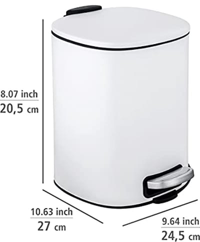 Cosmetische Pedalbin - 5 L met Sluitmechanisme van Gelakt Staal voor Badkamer