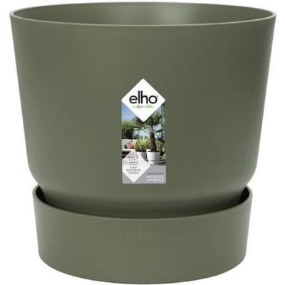 ELHO Pot de fleurs rond Greenville - Ø 55 x H 50 cm - Extérieur - 100% recyclé - Vert