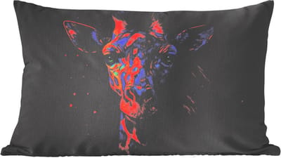 Sierkussens - Kussentjes Woonkamer - 60x40 cm - Giraffe - Gekleurd - Verfspatten