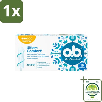 1 x o.b. Tampons - ProComfort Normal - Voor Optimale Bescherming - 16 Tampons - Tampons - Menstruatiebescherming - Comfort - Bescherming - Plantaardige Kern