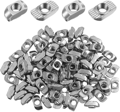 Pack of 100 T-nuts, EU30-M6, carbon steel T-nuts, hammer head nuts, nuts with T-nuts for profile, furniture, etc - ShopVlot