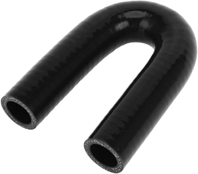 Dailygoods- Siliconen Slang 180 Graden - Zwart - Binnendiameter 22 mm - Lengte 120 mm - Meerlaags Geweven - Temperatuurbestendig tot 300 ℃ - Koelslang