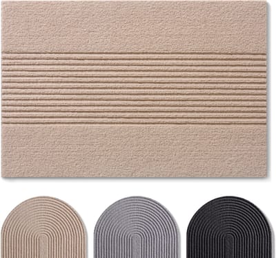 Blumtal Japandi Deurmat - Anti-slip - Polyester 60 x 90 cm - Beige - Gestreept
